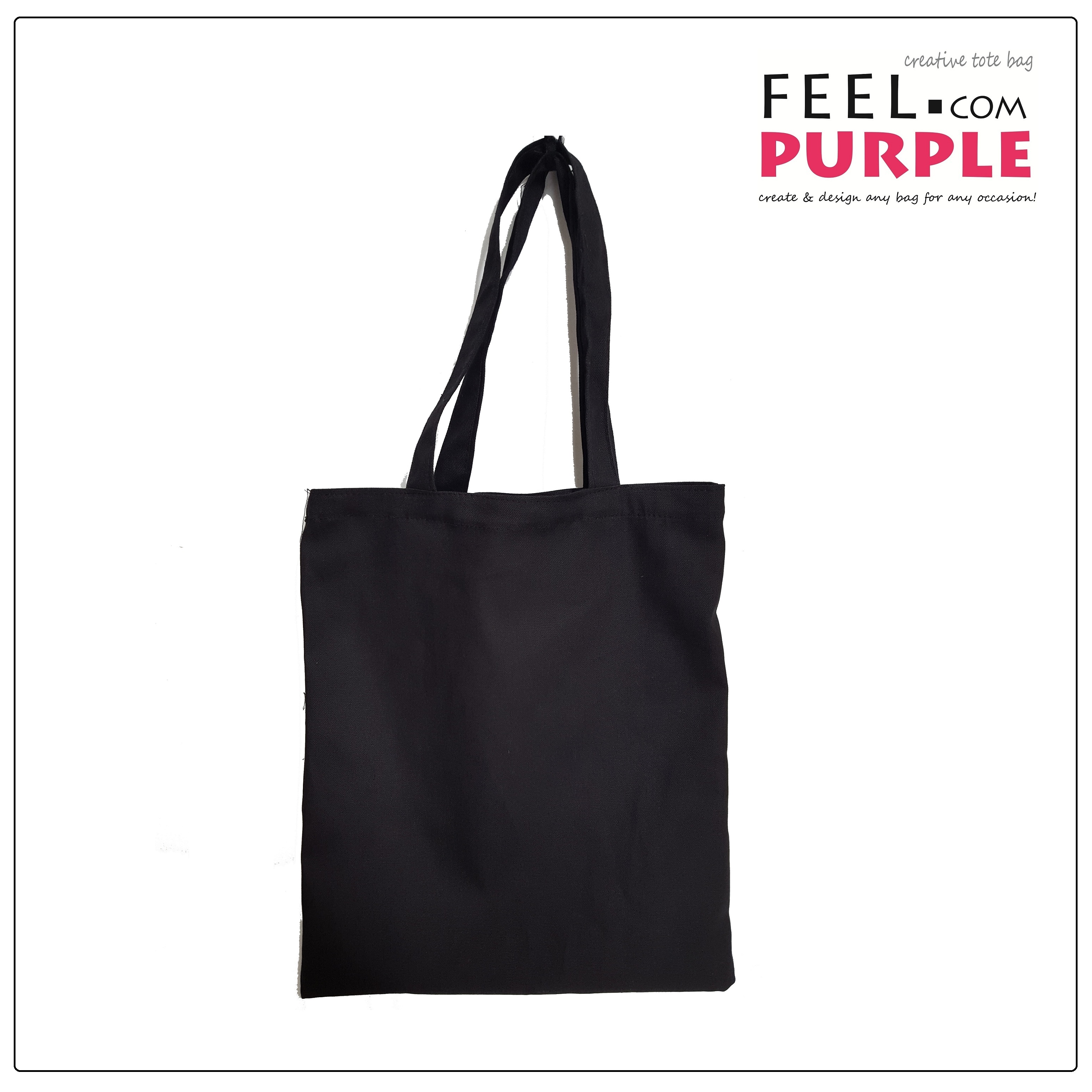 Black Tote Bag | Feel Purple